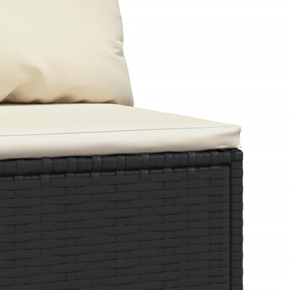 vidaXL Divano Centrale da Giardino con Cuscini in Polyrattan Nero
