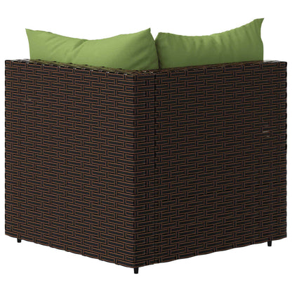 vidaXL Divano Angolare da Giardino con Cuscini in Polyrattan Marrone