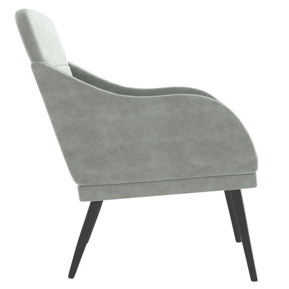 vidaXL Poltrona Grigio Chiaro 63x76x80 cm Velluto