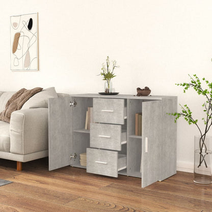 vidaXL Credenza Grigio Cemento 91x29,5x65 cm in Legno Multistrato