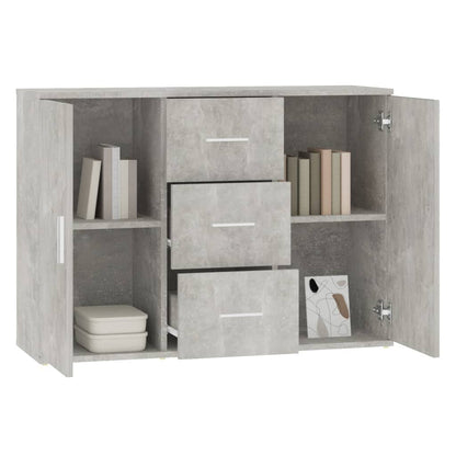 vidaXL Credenza Grigio Cemento 91x29,5x65 cm in Legno Multistrato