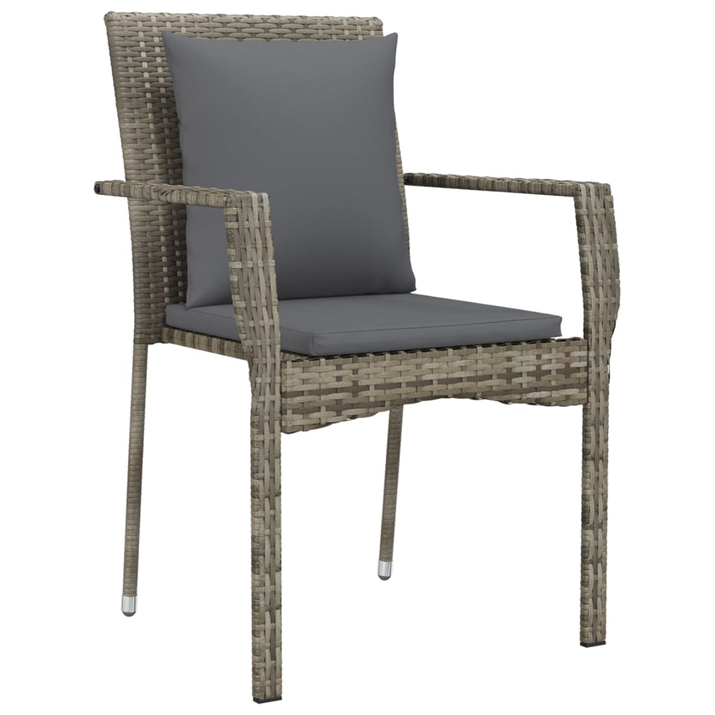 vidaXL Sedie da Giardino con Cuscini 2 pz in Polyrattan Grigie