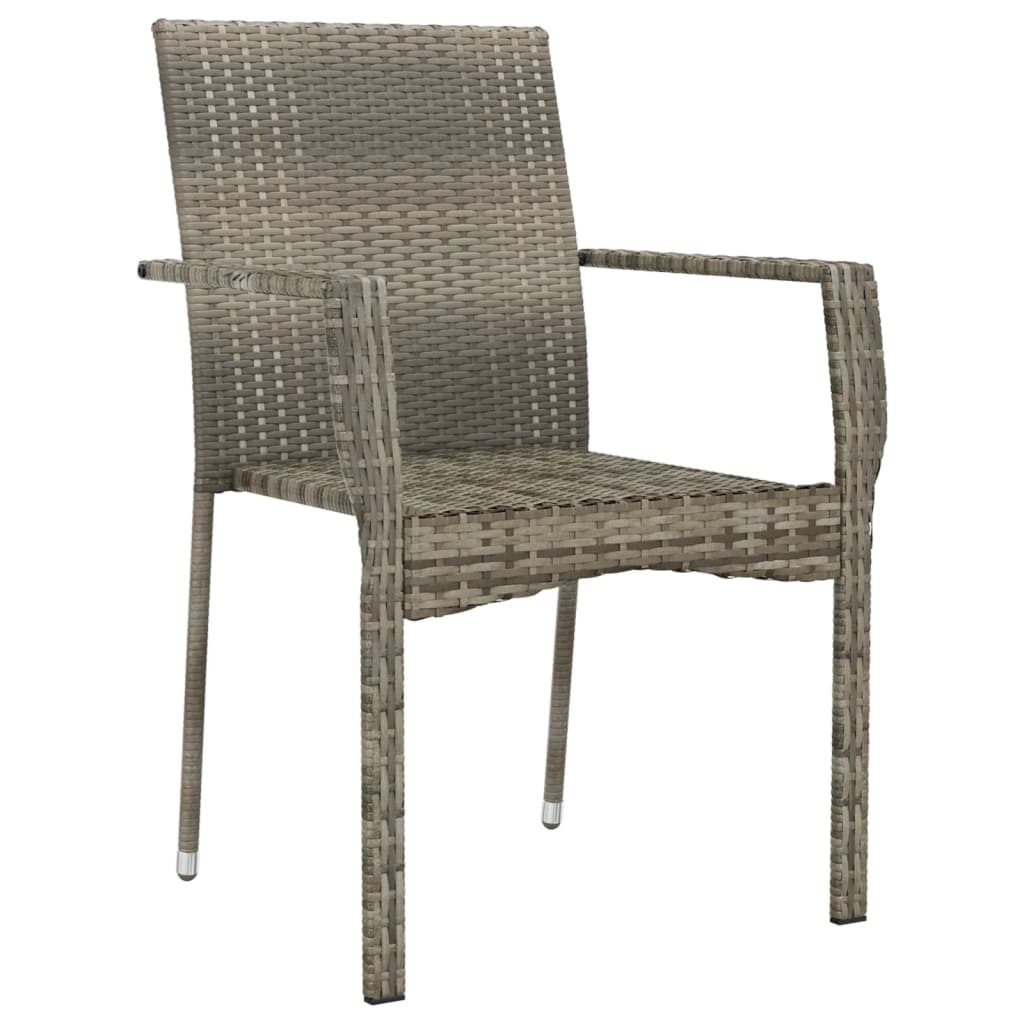 vidaXL Sedie da Giardino con Cuscini 2 pz in Polyrattan Grigie
