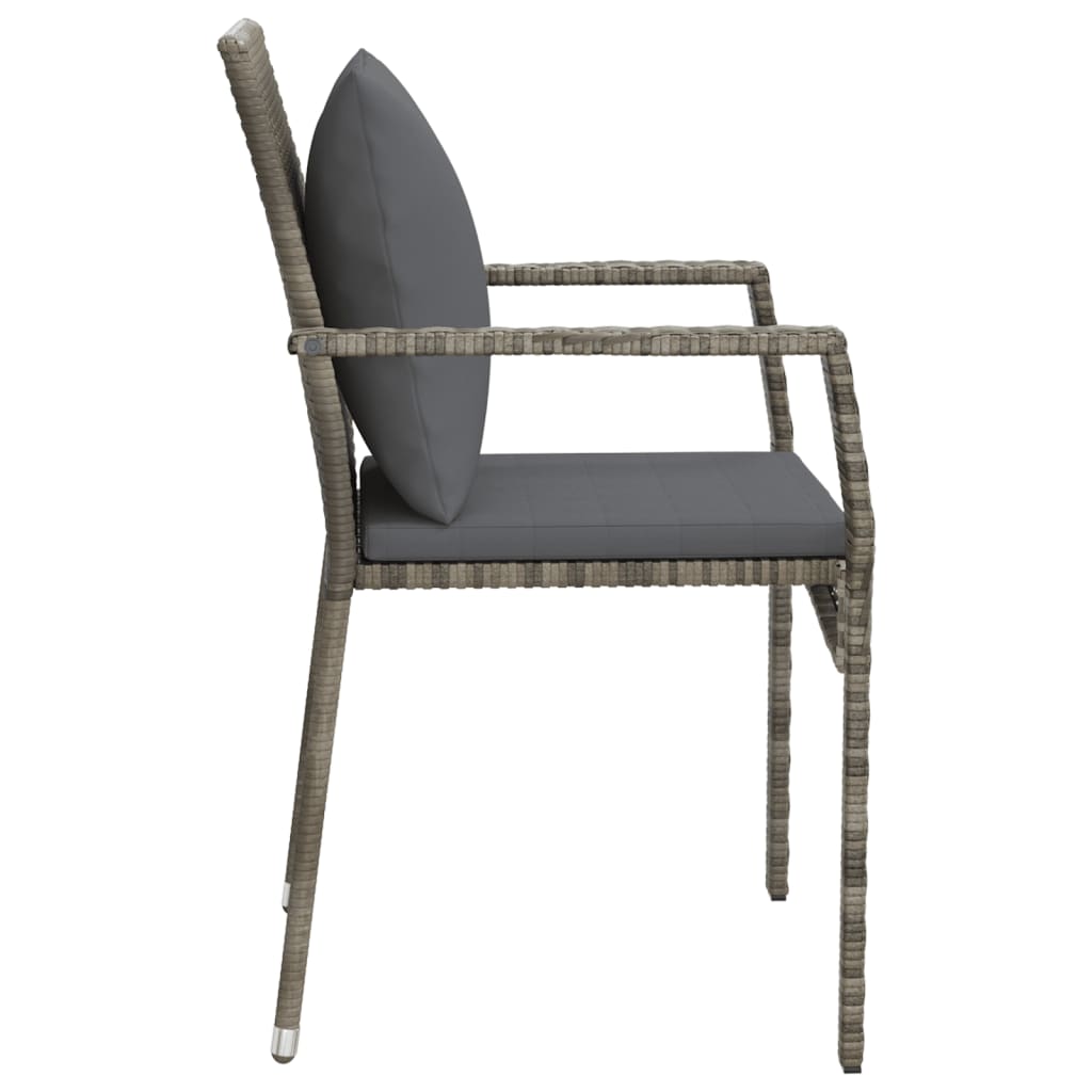 vidaXL Sedie da Giardino con Cuscini 2 pz in Polyrattan Grigie