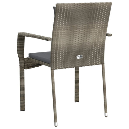 vidaXL Sedie da Giardino con Cuscini 2 pz in Polyrattan Grigie