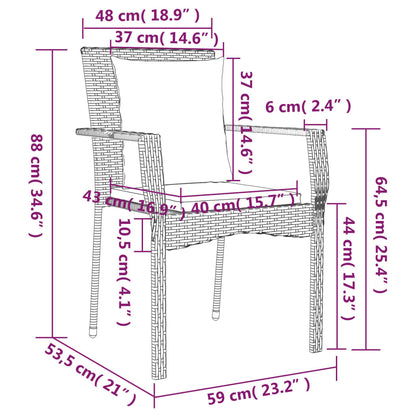vidaXL Sedie da Giardino con Cuscini 2 pz in Polyrattan Grigie