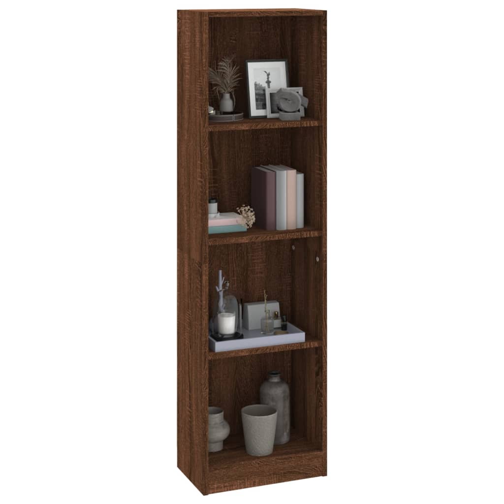 vidaXL Libreria 4 Ripiani Rovere Marrone 40x24x143cm Legno Multistrato