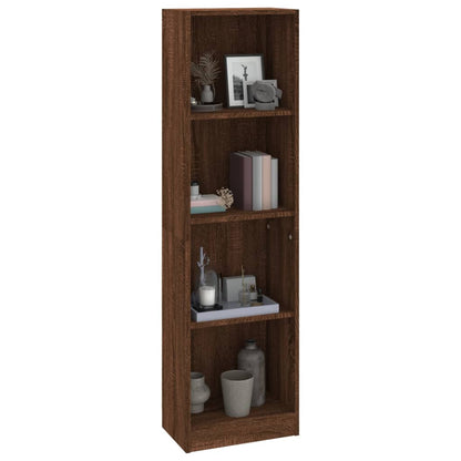 vidaXL Libreria 4 Ripiani Rovere Marrone 40x24x143cm Legno Multistrato