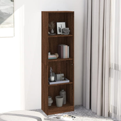 vidaXL Libreria 4 Ripiani Rovere Marrone 40x24x143cm Legno Multistrato