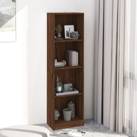vidaXL Libreria 4 Ripiani Rovere Marrone 40x24x143cm Legno Multistrato