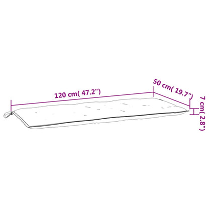 vidaXL Cuscino per Panca da Giardino Rosa 120x50x7 cm in Tessuto