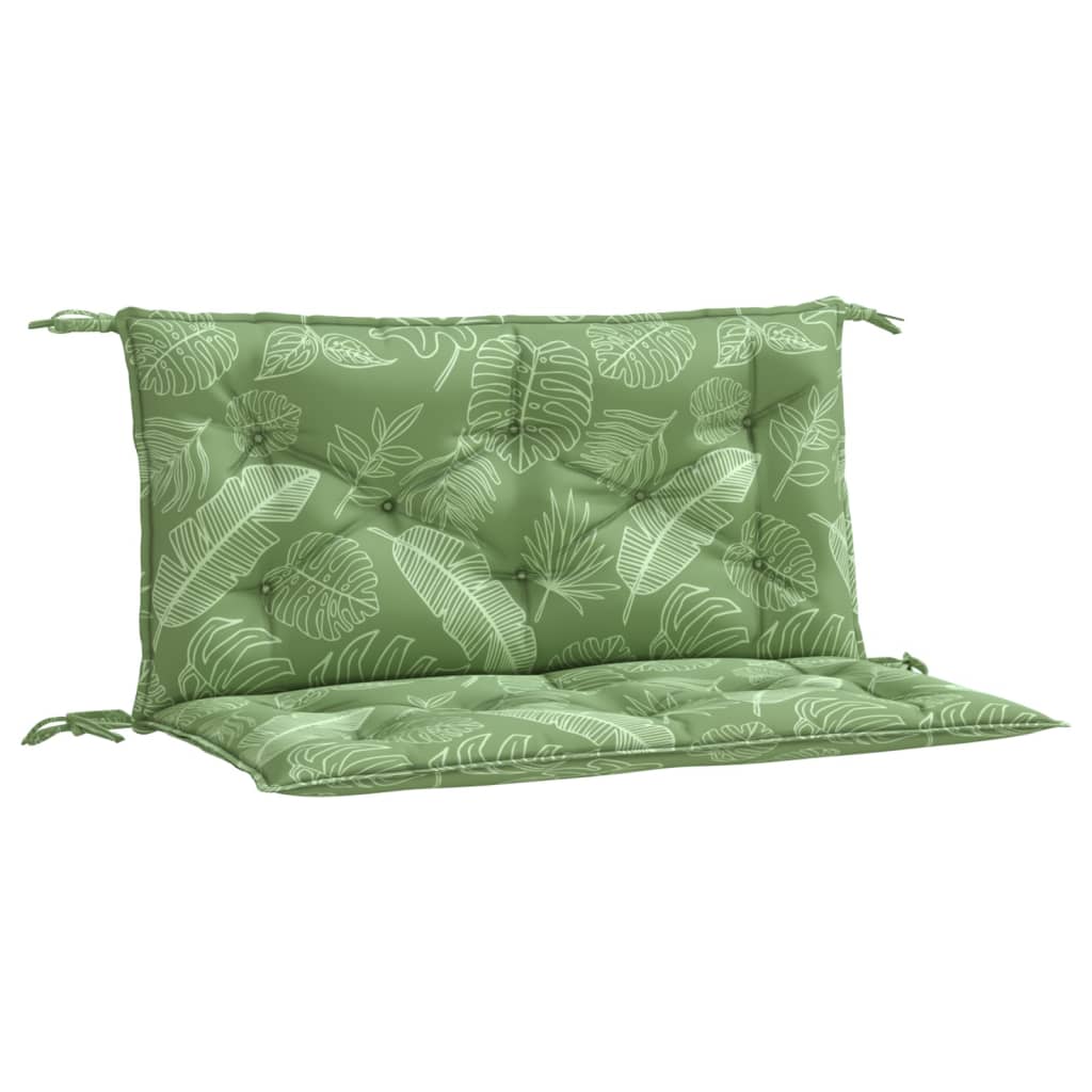 vidaXL Cuscini Panca Giardino 2 pz Motivo a Foglie 100x50x7 cm Tessuto