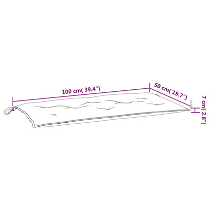 vidaXL Cuscini Panca Giardino 2 pz Motivo a Foglie 100x50x7 cm Tessuto
