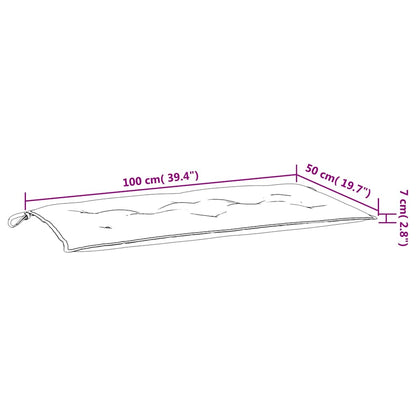 vidaXL Cuscini Panca Giardino 2 pz Motivo a Foglie 100x50x7 cm Tessuto