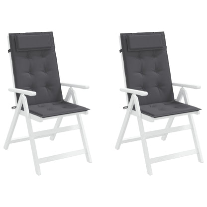 vidaXL Cuscini per Sedia Schienale Alto 2 pz Antracite Tessuto Oxford