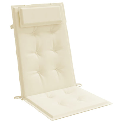 vidaXL Cuscini per Sedia con Schienale Alto 4 pz Crema Tessuto Oxford