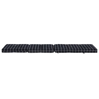 vidaXL Cuscini Sedia Sdraio 2 pz Motivo Quadri Nero in Tessuto Oxford