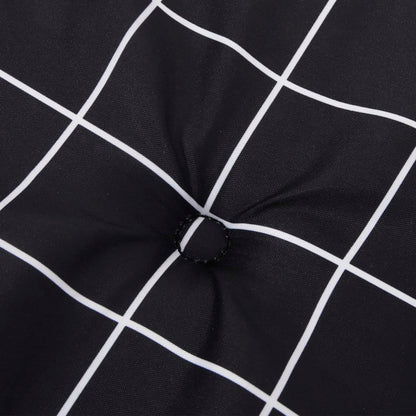 vidaXL Cuscini Sedia Sdraio 2 pz Motivo Quadri Nero in Tessuto Oxford