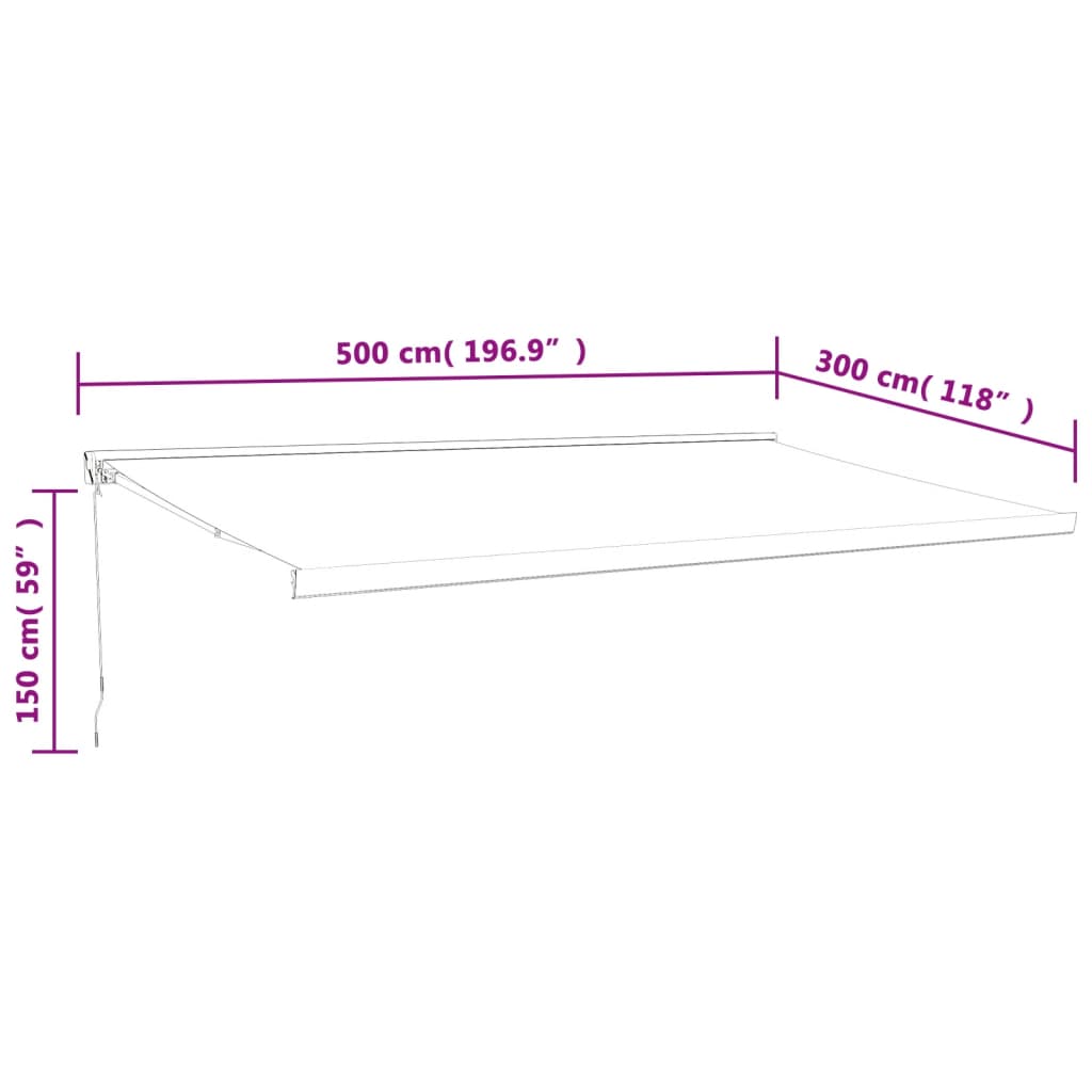 vidaXL Tenda Sole Retrattile Gialla e Bianca 5x3 m Tessuto e Alluminio