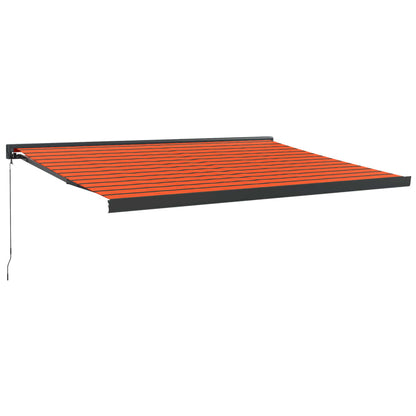 vidaXL Tenda Retrattile Arancione Marrone 4,5x3 m Tessuto e Alluminio