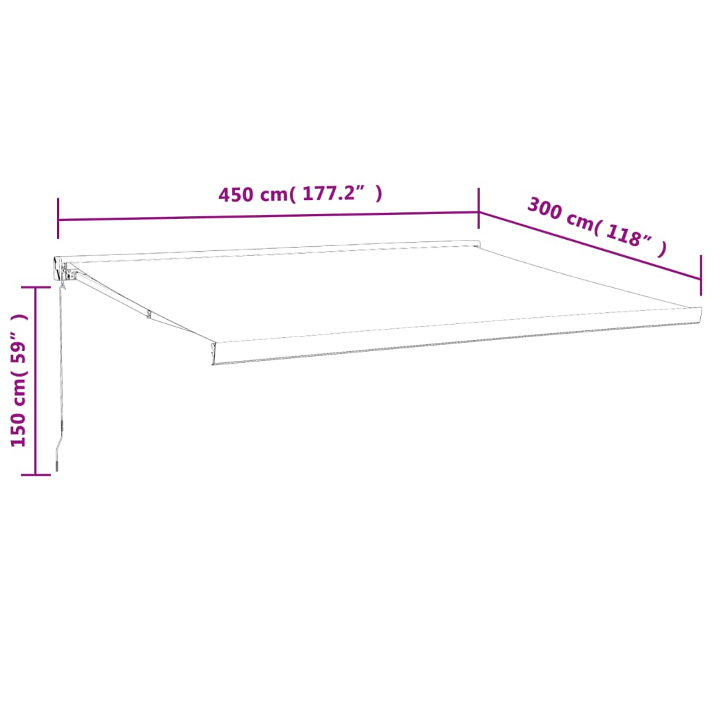 vidaXL Tenda Retrattile Arancione Marrone 4,5x3 m Tessuto e Alluminio