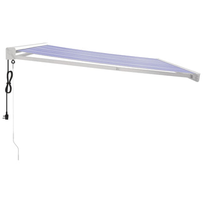 vidaXL Tenda Sole Retrattile Blu e Bianca 4,5x3 m Tessuto e Alluminio