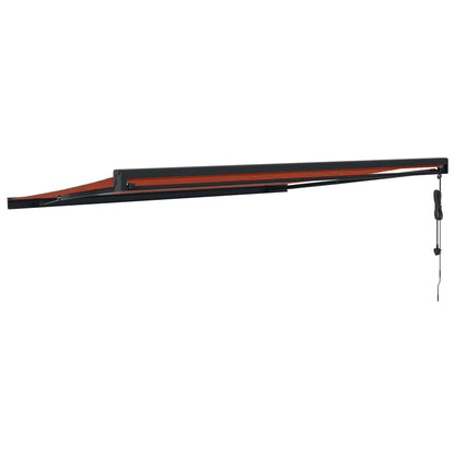 vidaXL Tenda Sole Retrattile Arancione Marrone 4x3m Tessuto Alluminio