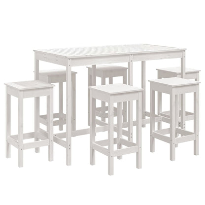 vidaXL Set Bar da Giardino 7 pz Bianco in Legno Massello di Pino