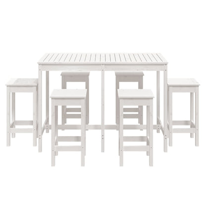 vidaXL Set Bar da Giardino 7 pz Bianco in Legno Massello di Pino