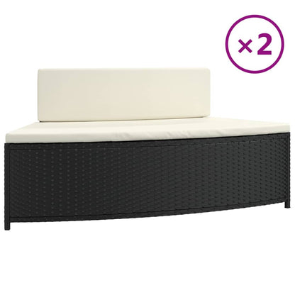 vidaXL Panche per Spa con Cuscini 2 pz in Polyrattan Nero