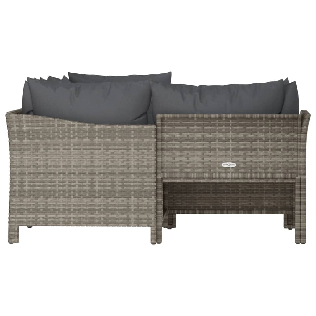 vidaXL Set Divani da Giardino 4 pz con Cuscini in Polyrattan Grigio