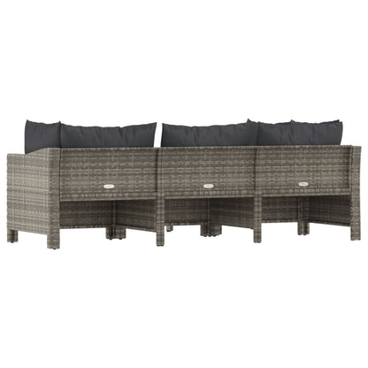vidaXL Set Divani da Giardino 4 pz con Cuscini in Polyrattan Grigio