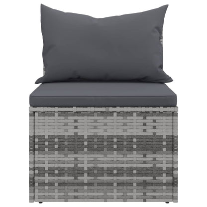 vidaXL Divani Centrali da Giardino con Cuscini 2pz Polyrattan Grigio