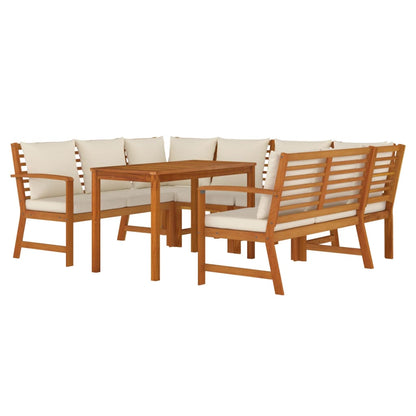 vidaXL Set da Pranzo Giardino 7pz con Cuscini Legno Massello di Acacia