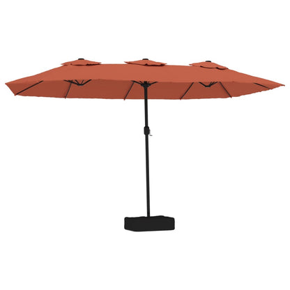 vidaXL Ombrellone a Doppia Testa con LED Terracotta 449x245 cm
