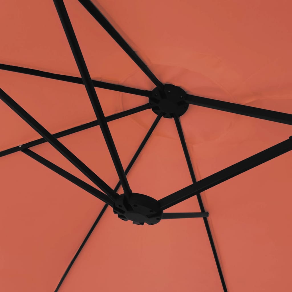 vidaXL Ombrellone a Doppia Testa con LED Terracotta 449x245 cm