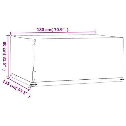 vidaXL Copertura Mobili Giardino 8 Occhielli 180x135x80cm Rettangolare