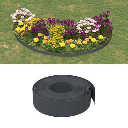 vidaXL Bordature da Giardino 4 pz Grigie 10 m 15 cm in Polietilene