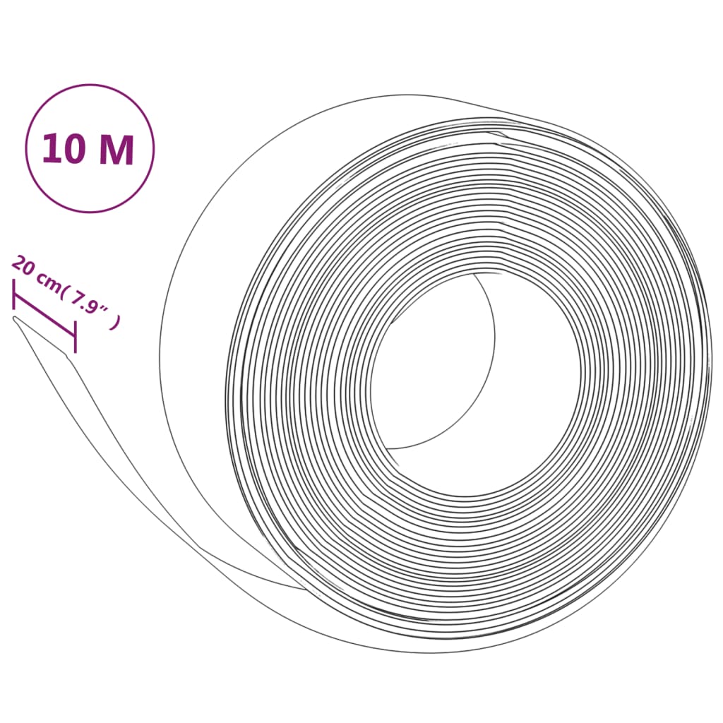 vidaXL Bordature da Giardino 3 pz Marroni 10 m 20 cm in Polietilene