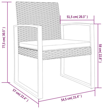 vidaXL Sedie da Pranzo da Giardino 2 pz Marroni in Rattan PP