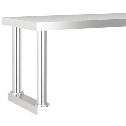 vidaXL Tavolo Lavoro Cucina con Ripiano 120x60x115 cm Acciaio Inox
