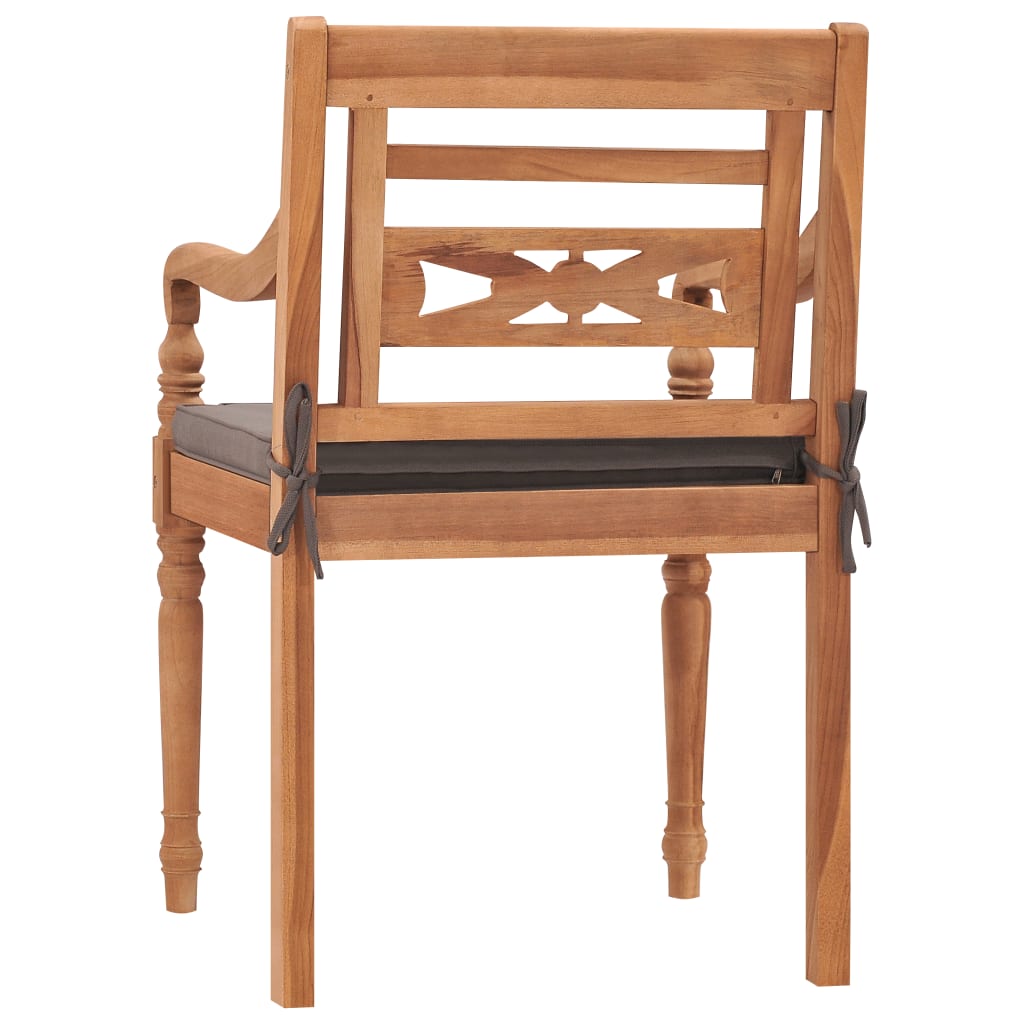 vidaXL Set Pranzo Giardino 9pz con Cuscini Grigio Scuro Massello Teak