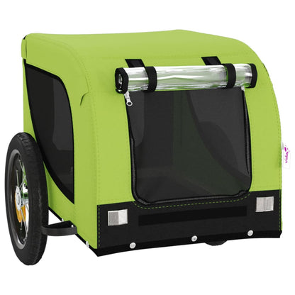 vidaXL Rimorchio da Bici per Animali Verde e Nero Oxford e Ferro
