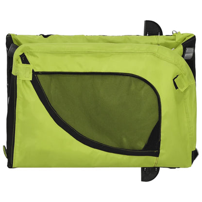 vidaXL Rimorchio da Bici per Animali Verde e Nero Oxford e Ferro