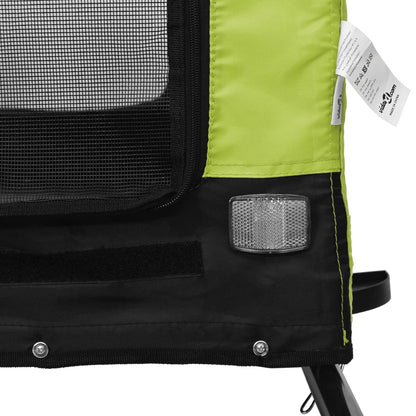 vidaXL Rimorchio da Bici per Animali Verde e Nero Oxford e Ferro