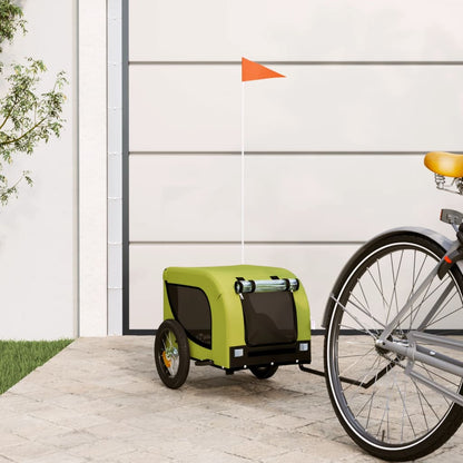 vidaXL Rimorchio da Bici per Animali Verde e Nero Oxford e Ferro