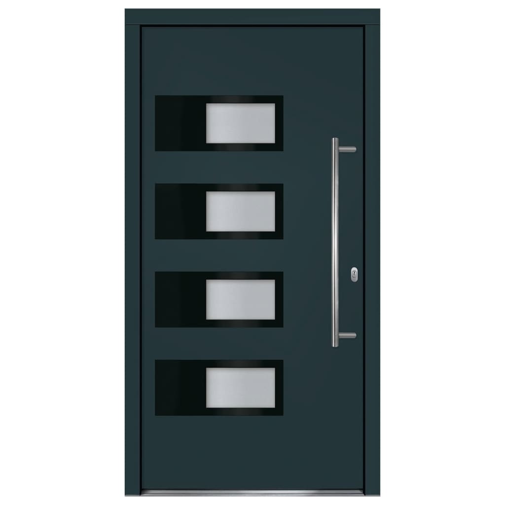 vidaXL Porta Ingresso Antracite 110x210 cm in Alluminio e PVC