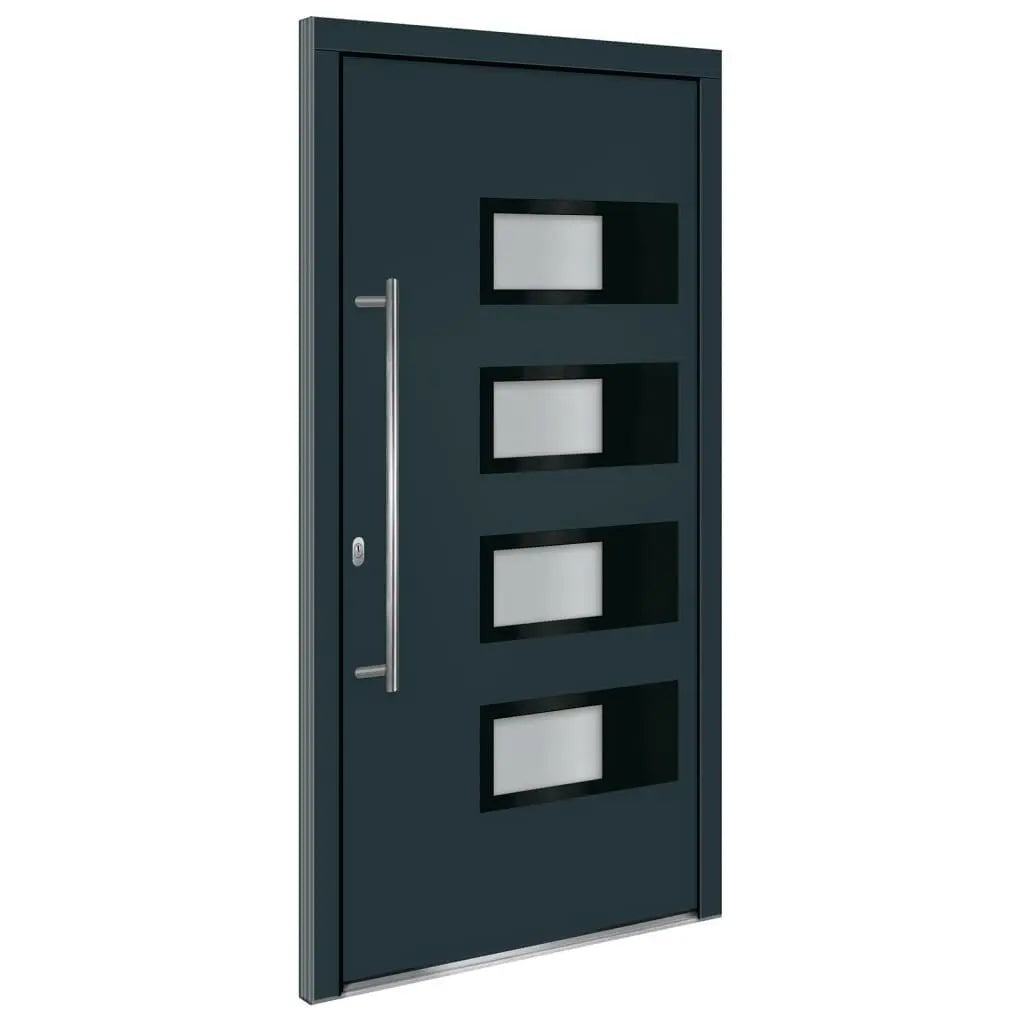 vidaXL Porta Ingresso Antracite 110x210 cm in Alluminio e PVC VIDAXL