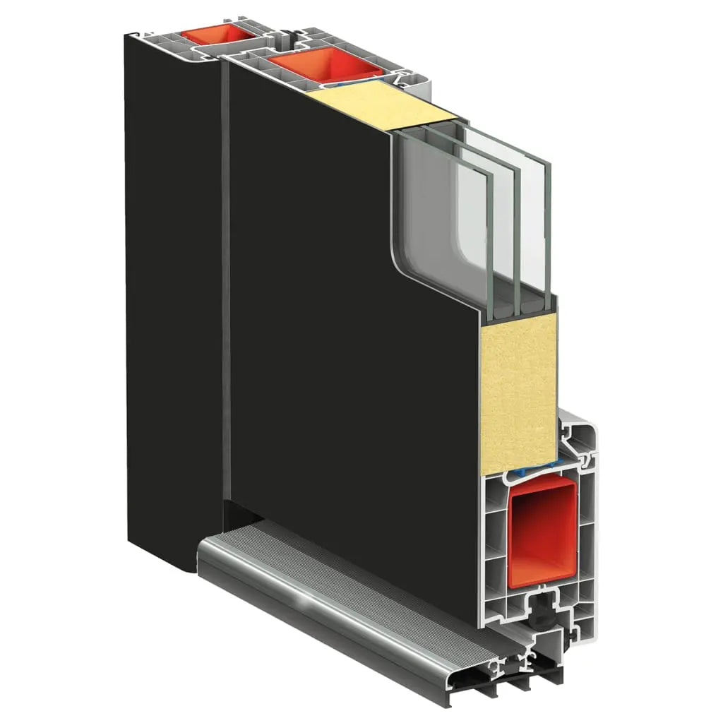 vidaXL Porta Ingresso Antracite 110x210 cm in Alluminio e PVC VIDAXL
