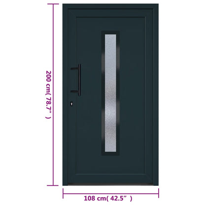 vidaXL Porta Ingresso Antracite 108x200 cm in PVC
